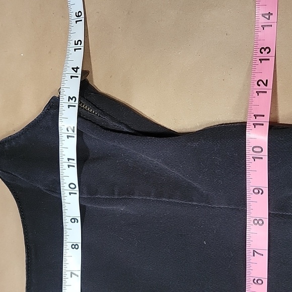 H&M Divided Size XS Washed Black Spaghetti Strap Bodycon Denim Jean Dress - Picture 7 of 12